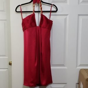 Bcbg maroon chain v neck dress size 8